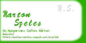 marton szeles business card